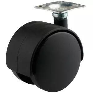 Колесо мебельное черное, диаметр 50 мм, крепление площадка — TWP 50
