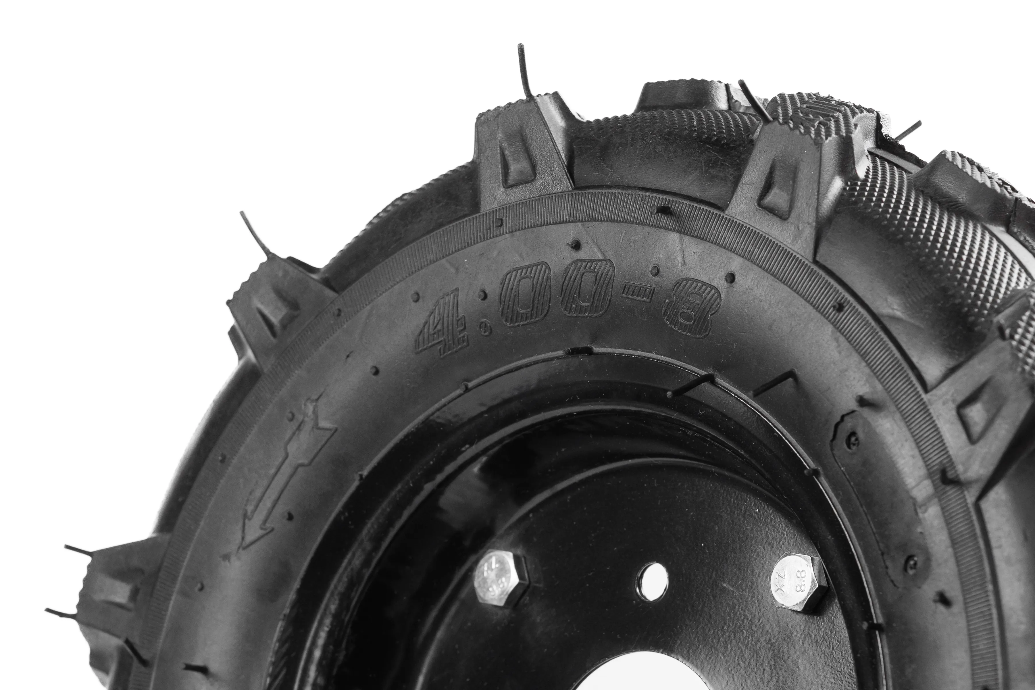 Колесо для мотоблока 4.00-8 «Елочка», диаметр 400 мм, 4 отверстия в сборе (шина+камера+диск)