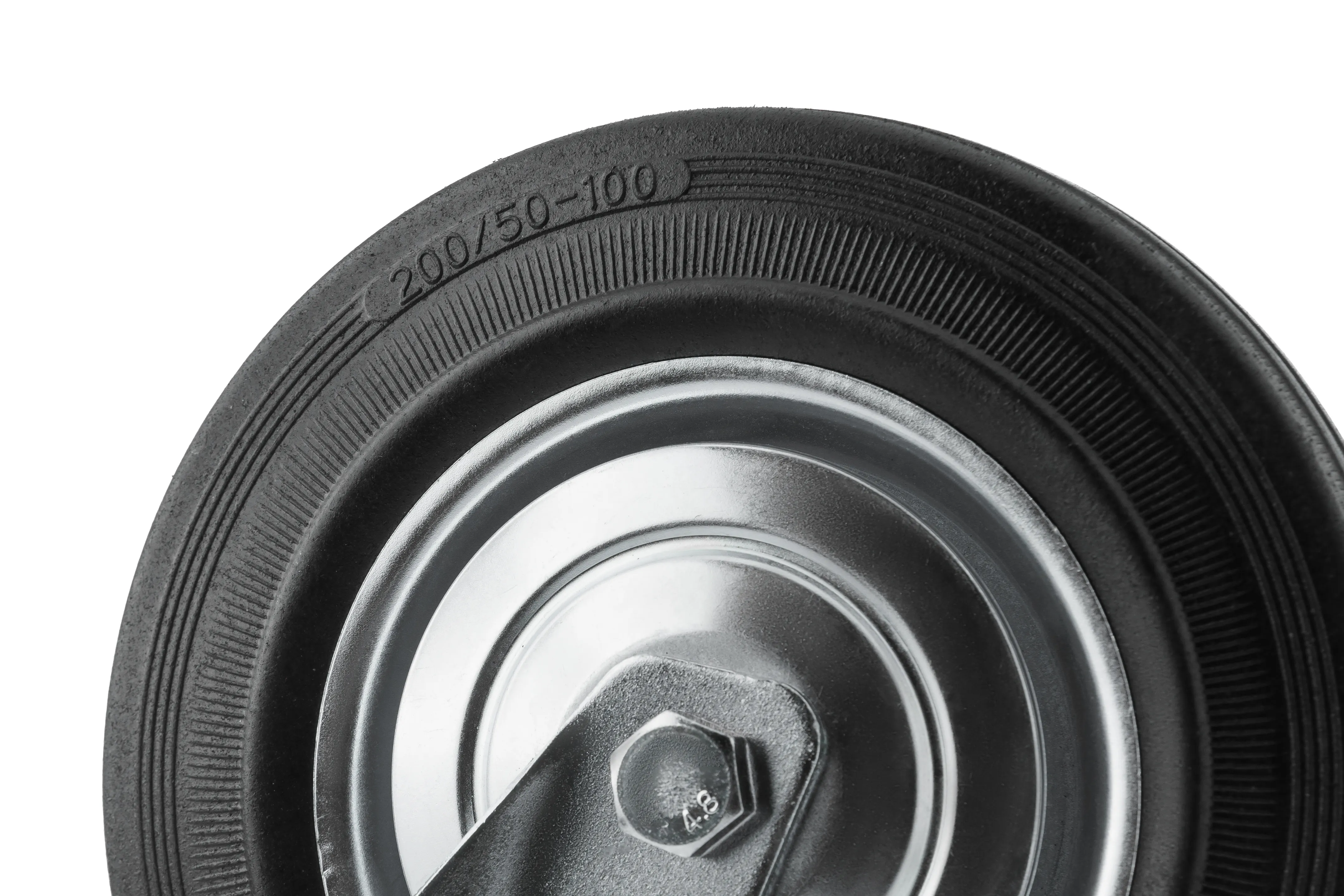 SCtb 80 - Промышленное колесо 200 мм, болт М16 (поворотн., тормоз, черн. рез., роликоподш.)