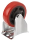 Полиуретановое красное колесо 100 мм (неповоротная площадка, двойной шарикоподшипник) - 330100F