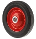 SR 1501-20 - Колесо для тачки / тележки литое бескамерное, диаметр 200 мм, ось 20 мм, металлический обод, симметричная ступица, роликовый подшипник