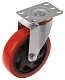 Полиуретановое красное колесо 125 мм (поворотная площадка, двойной шарикоподшипник) - 330125S