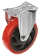 Полиуретановое красное колесо 125 мм (неповоротная площадка, двойной шарикоподшипник) - 330125F