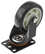 Полиуретановое черное колесо 100 мм (поворотная площадка, полипропиленовый обод, двойной шарикоподшипник) - 350100S
