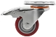 Полиуретановое аппаратное колесо поворотное 75 мм (тормоз, полипропиленовый обод, двойной шарикоподшипник) - 31075Sb